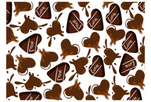 Valentine Chocolate Hearts Pattern Background png