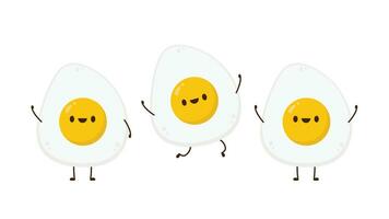 Egg character design. egg vector on white background.