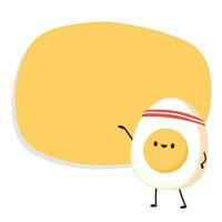 Egg character design. egg vector on white background.