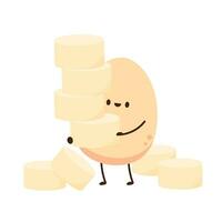 Egg tofu vector. Egg tofu on white background. Egg character design. vector