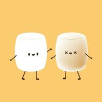 Marshmallow character. marshmallow vector. wallpaper. free space for text. vector