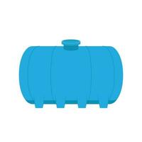 Water tank vector. Tap. Blue water tank on white background. vector