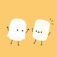 Marshmallow vector. marshmallow character design. vector