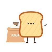 Bread character design. Bread on white background. vector