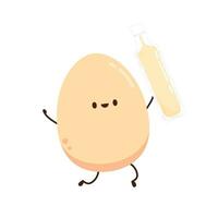 Egg tofu vector. Egg tofu on white background. Egg character design. vector