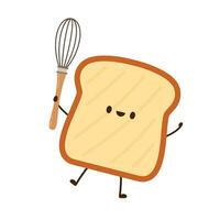 Bread character design. Bread on white background. vector