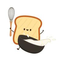 Bread character design. Bread on white background. vector