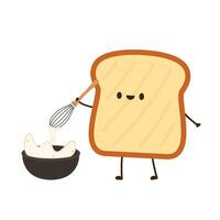 Bread character design. Bread on white background. vector