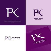 FK Initial Modern Typography Emblem Logo Template for Business vector