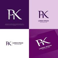 PK Initial Modern Typography Emblem Logo Template for Business vector