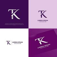 TK Initial Modern Typography Emblem Logo Template for Business vector