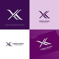 XK Initial Modern Typography Emblem Logo Template for Business vector