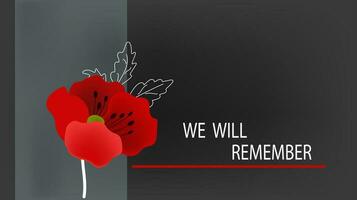 Remembrance Day horizontal cartoon banner. vector
