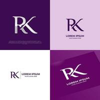 rk inicial moderno tipografía emblema logo modelo para negocio vector