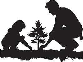 tree plantation vector silhouette 8