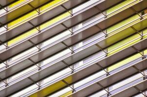 a close up of a building with many windows photo