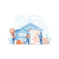 Real estate business concept. House loan, money investment to real estate. flat vector modern illustration