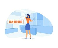 Tax refund document. flat vector modern illustration