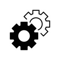 engranaje icono. sólido icono vector