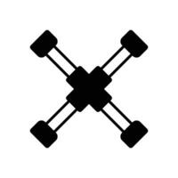 Cross Wrench icon. solid icon vector