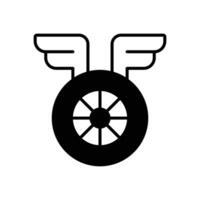 rueda con alas logo vector