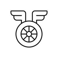 rueda con alas logo vector
