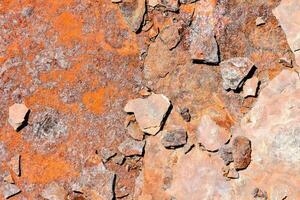 a close up of a rusty metal wall photo