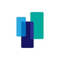 Three rectangle colorful vector logo