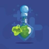 Isolated colored magical health potion elixir Vector illustration