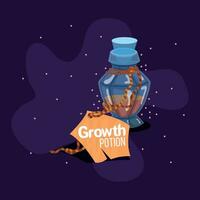 Isolated colored magical growth potion elixir Vector illustration