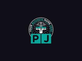 Stylish Pj Medical Logo, Modern PJ Logo Letter Design For Your Clinic vector