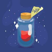 Isolated colored magical wish potion elixir Vector illustration