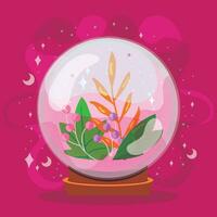 Isolated colored crystal ball with seasonal leaves symbol Vector illustration