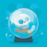 Isolated colored crystal ball with a skull symbol Vector illustration