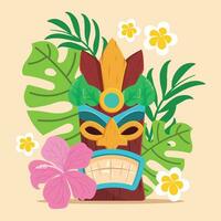 Colored tropical hawaii background Vector illustration