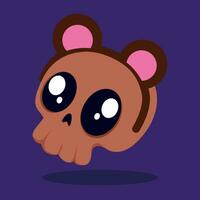 Isolated cute skull with bear ears Vector illustration