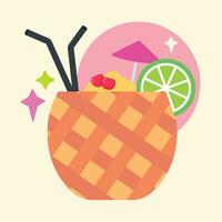 Isolated cokctail icon Pina Colada Beverage Vector illustration