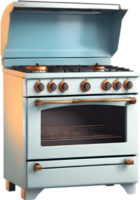 blue stove with orange knobs on it Ai generative png