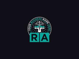 Clinic Ra Logo Icon Vector, Minimalist RA Medical Logo Letter Vector Art