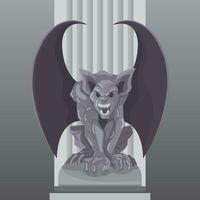 Isolated scary gargoyle Fantasy character Vector illustration