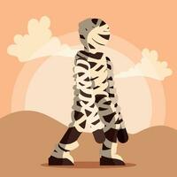 Mummy in the desert Fantasy character Vector illustration