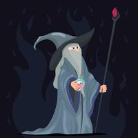 Isolated wizar Fantasy character Vector illustration