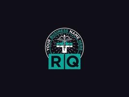 clínica rq logo icono vector, minimalista rq médico logo letra vector Arte