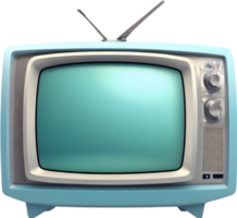 an old television with a screen and antenna png