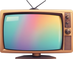 an old television with a screen and antenna png