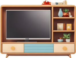 tv stand with plants and tv  Ai generative png