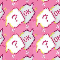 Speech bubble pattern background Pixel art Vector illustration