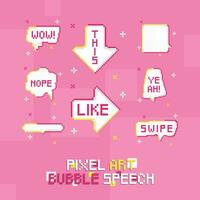 Set of speech bubbles Pixel art Vector illustration