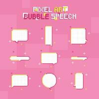 Set of speech bubbles Pixel art Vector illustration