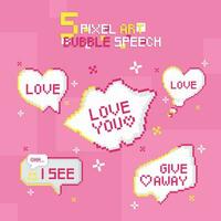 Set of speech bubbles Pixel art Vector illustration